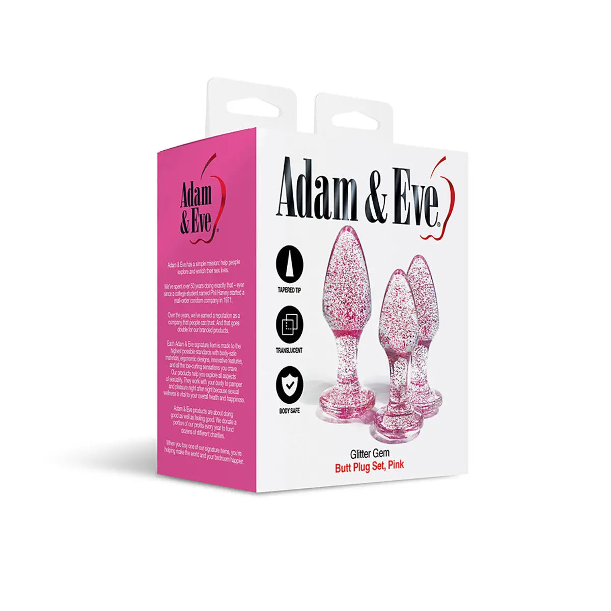 A&E Glitter Gem Butt Plug Set Pink - GreatEagleInc