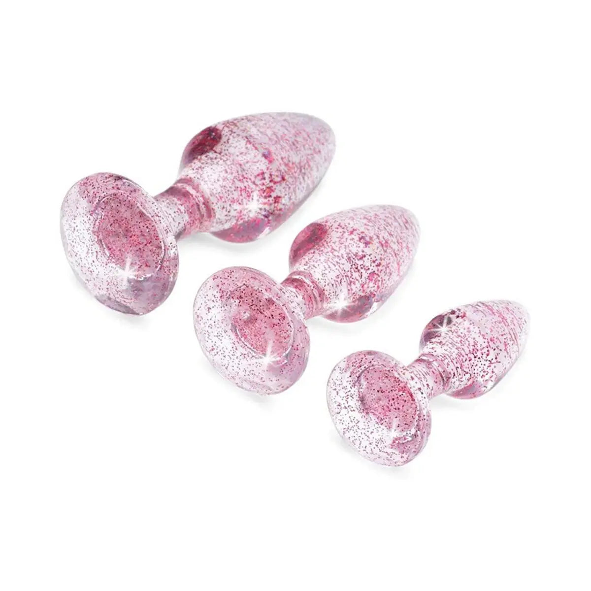 A&E Glitter Gem Butt Plug Set Pink - GreatEagleInc