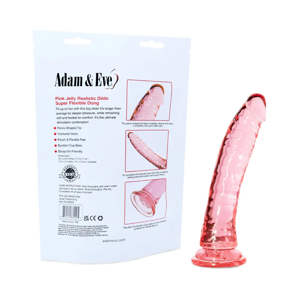 A&E Pink Jelly Realistic Dildo PHE / Adam & Eve