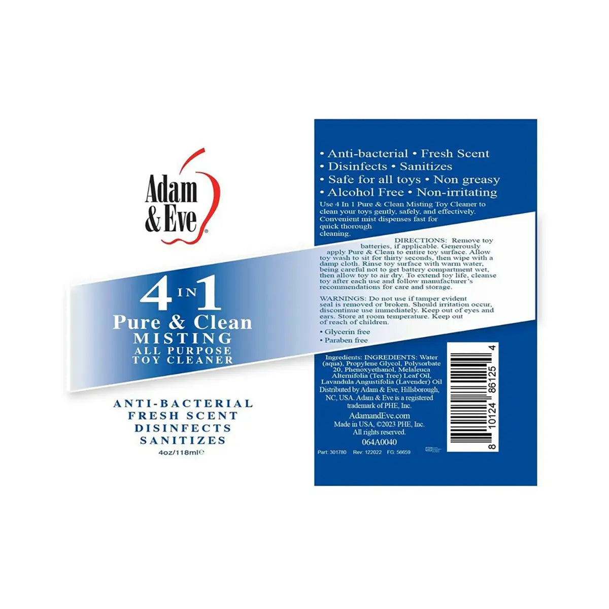 A&E Pure & Clean Mist Toy Clean 4oz PHE / Adam & Eve