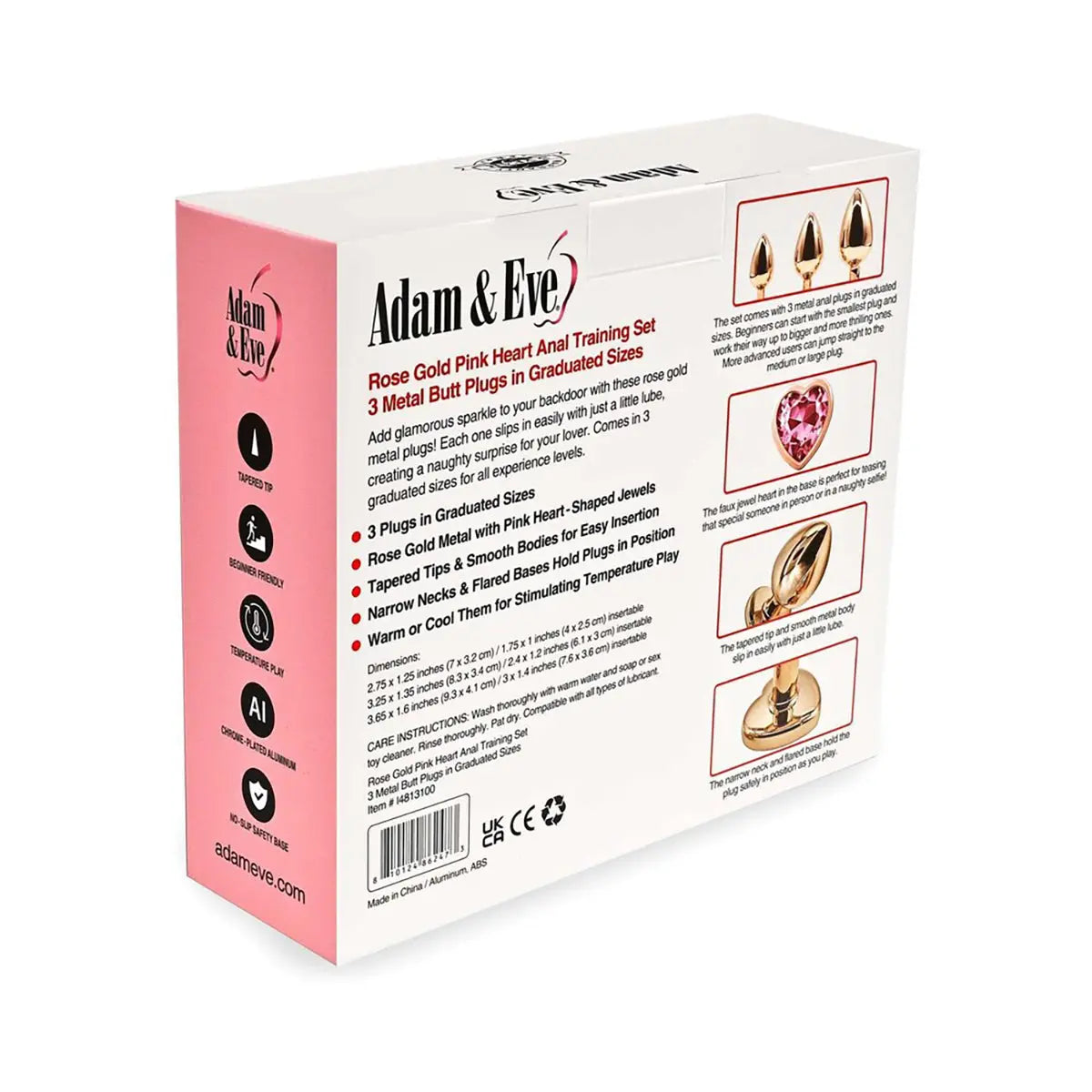 A&E Rose Gold Pink Heart Anal Train Set PHE / Adam & Eve