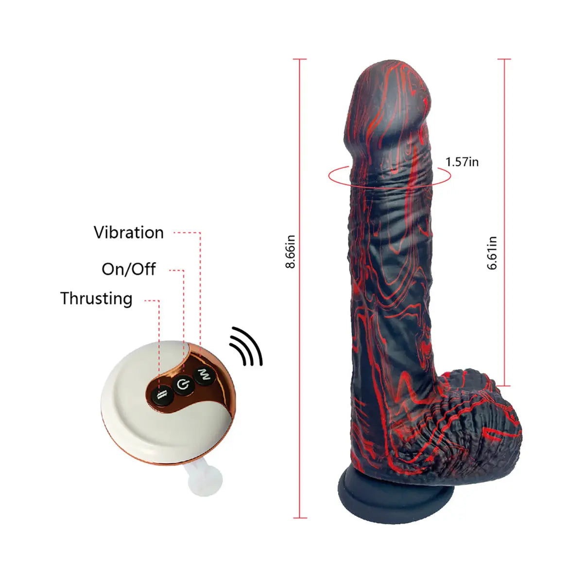 A&E The Bedrocker Thrusting Dildo PHE / Adam & Eve