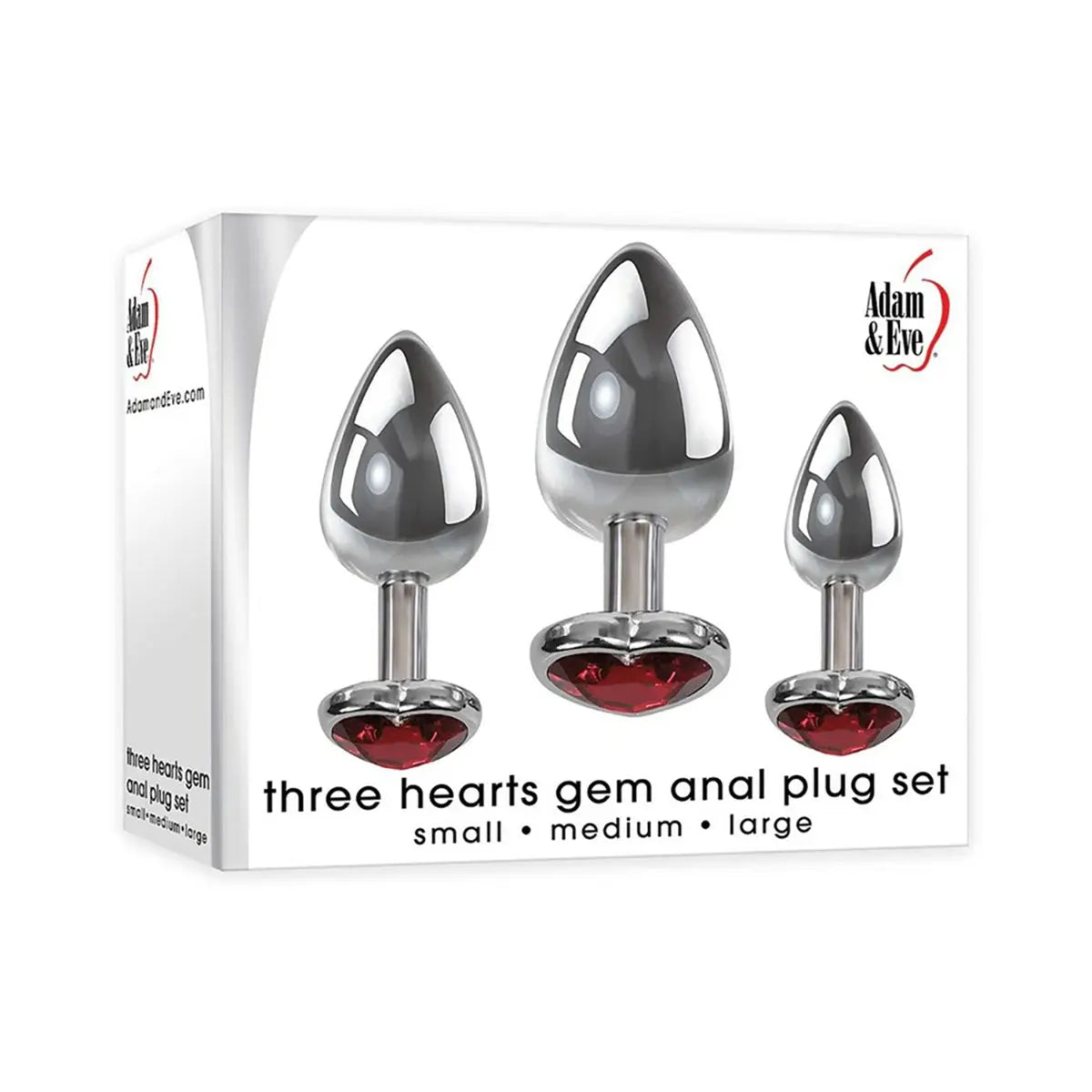 A&E Three Hearts Gem Anal Plug Set PHE / Adam & Eve