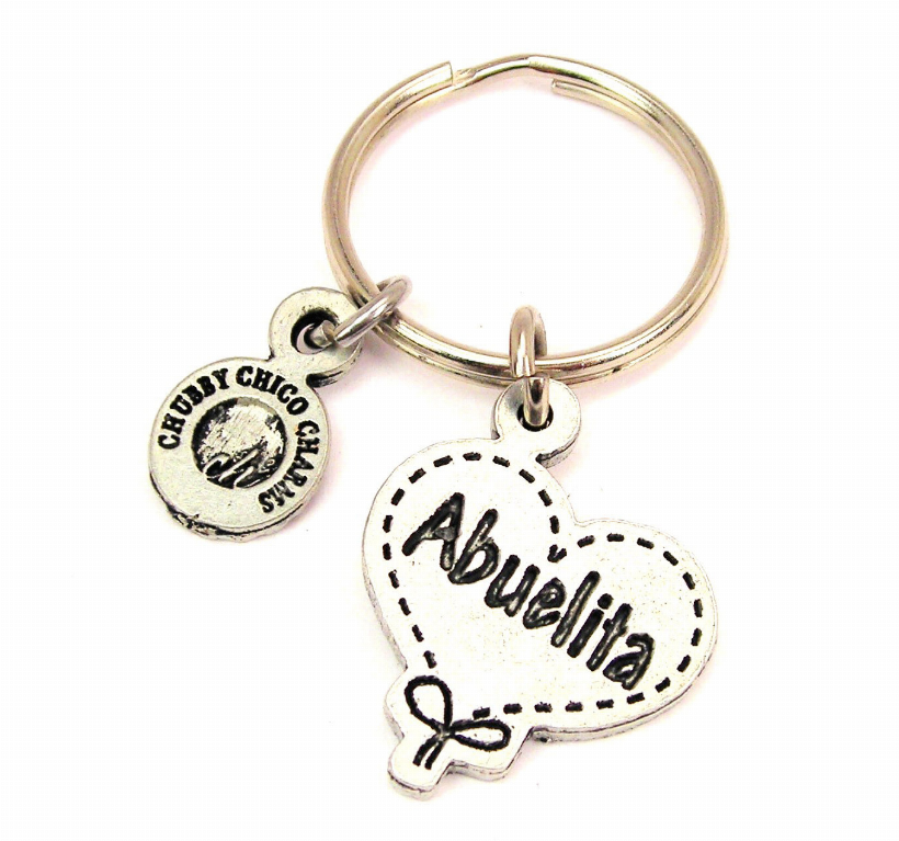 Abuelita Quilted Heart Key Chain Chico Charms