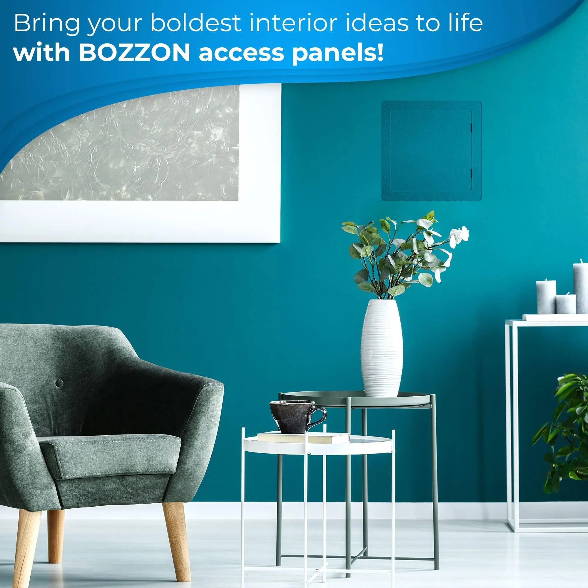 Access Panel for Drywall   12x12 inch   Wall Hole Cover   Access Door   Plumbing Access Panel for Drywall   Heavy Durable Plastic White Bozzon