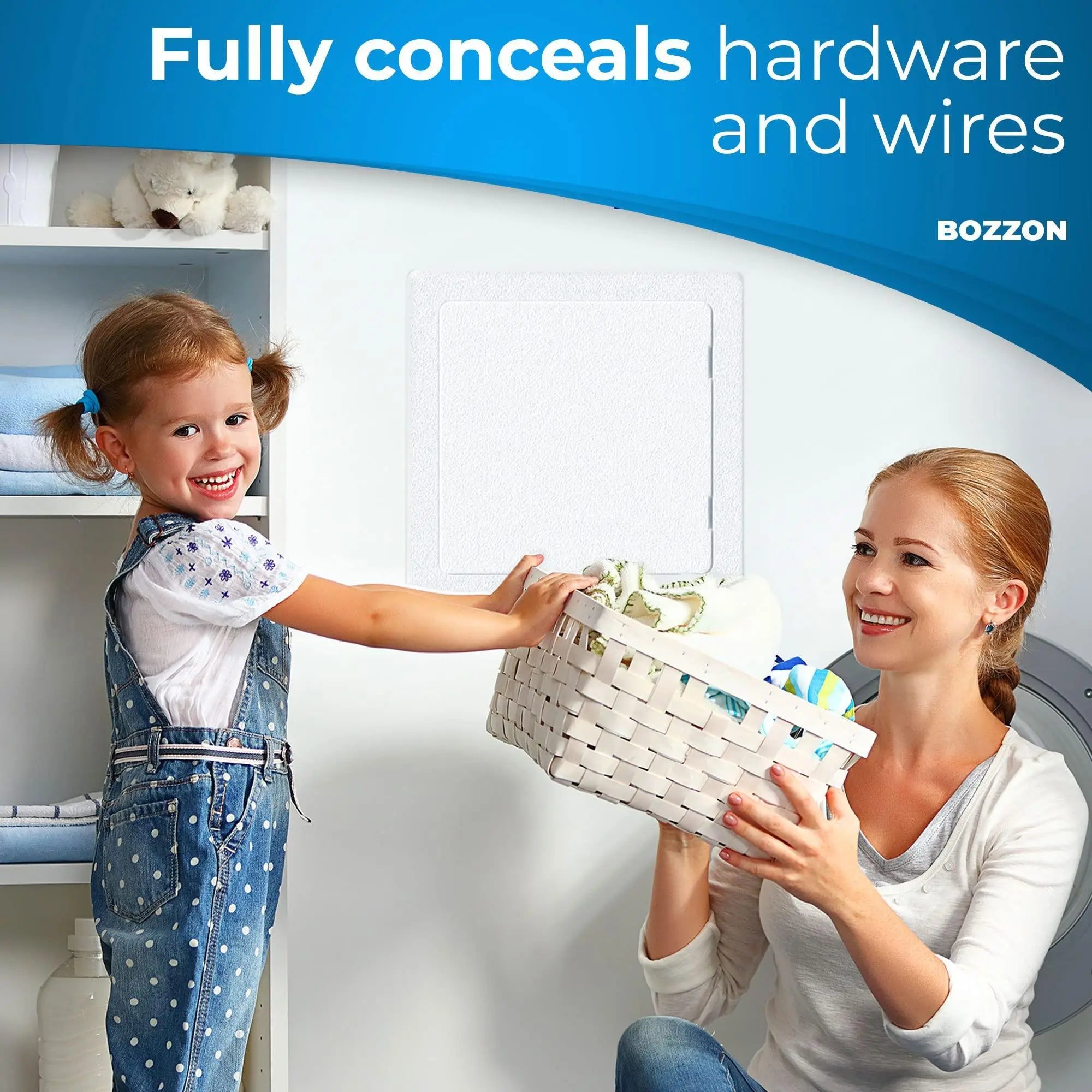 Access Panel for Drywall   12x12 inch   Wall Hole Cover   Access Door   Plumbing Access Panel for Drywall   Heavy Durable Plastic White Bozzon