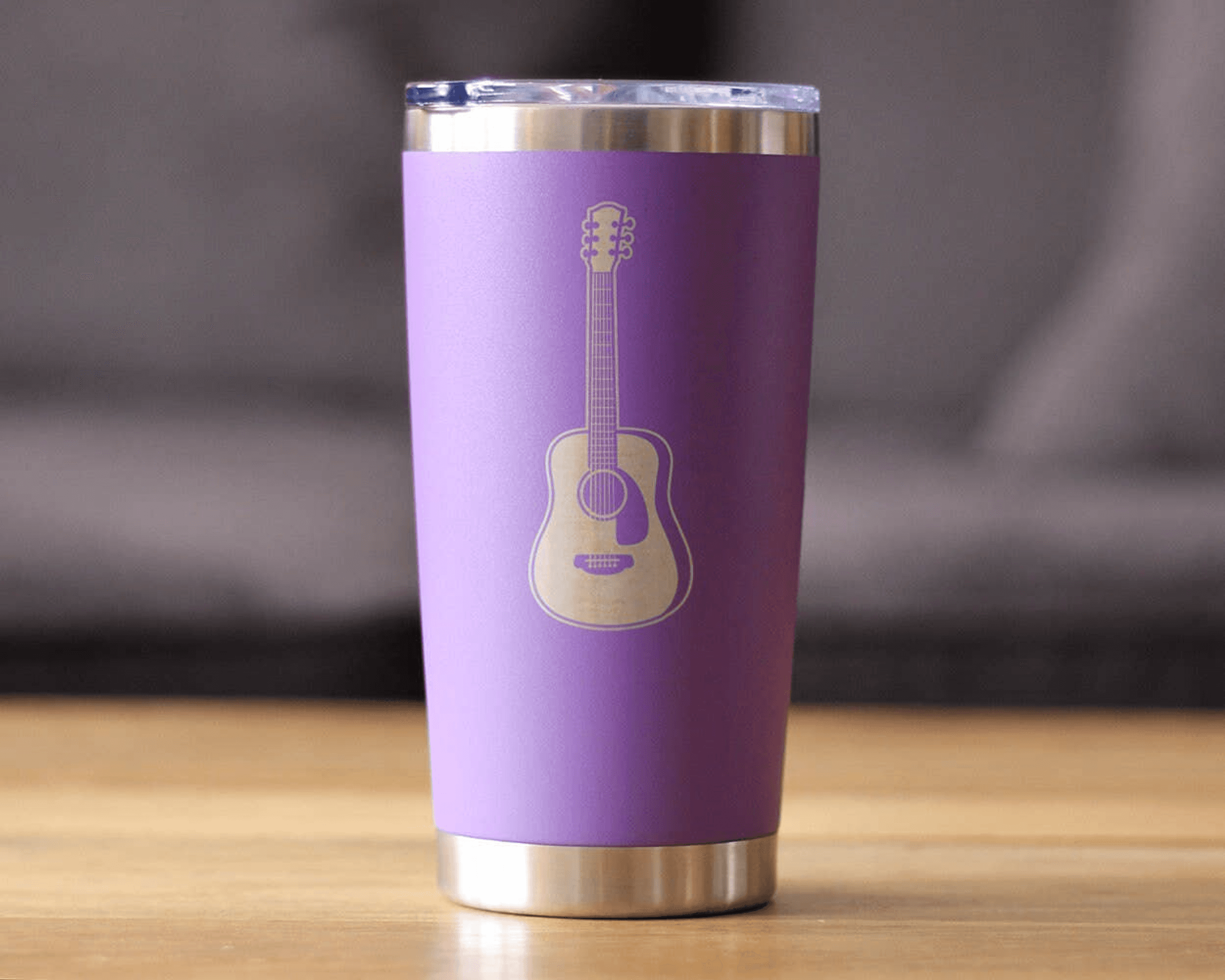 Acoustic Guitar Insulated Travel Tumbler - Musician Gifts Bevvee