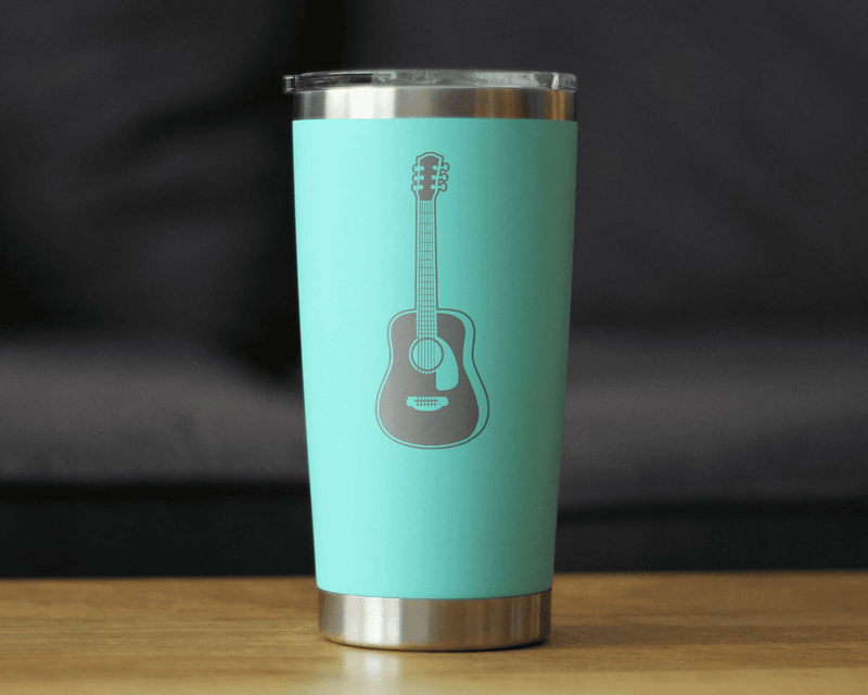 Acoustic Guitar Insulated Travel Tumbler - Musician Gifts Bevvee