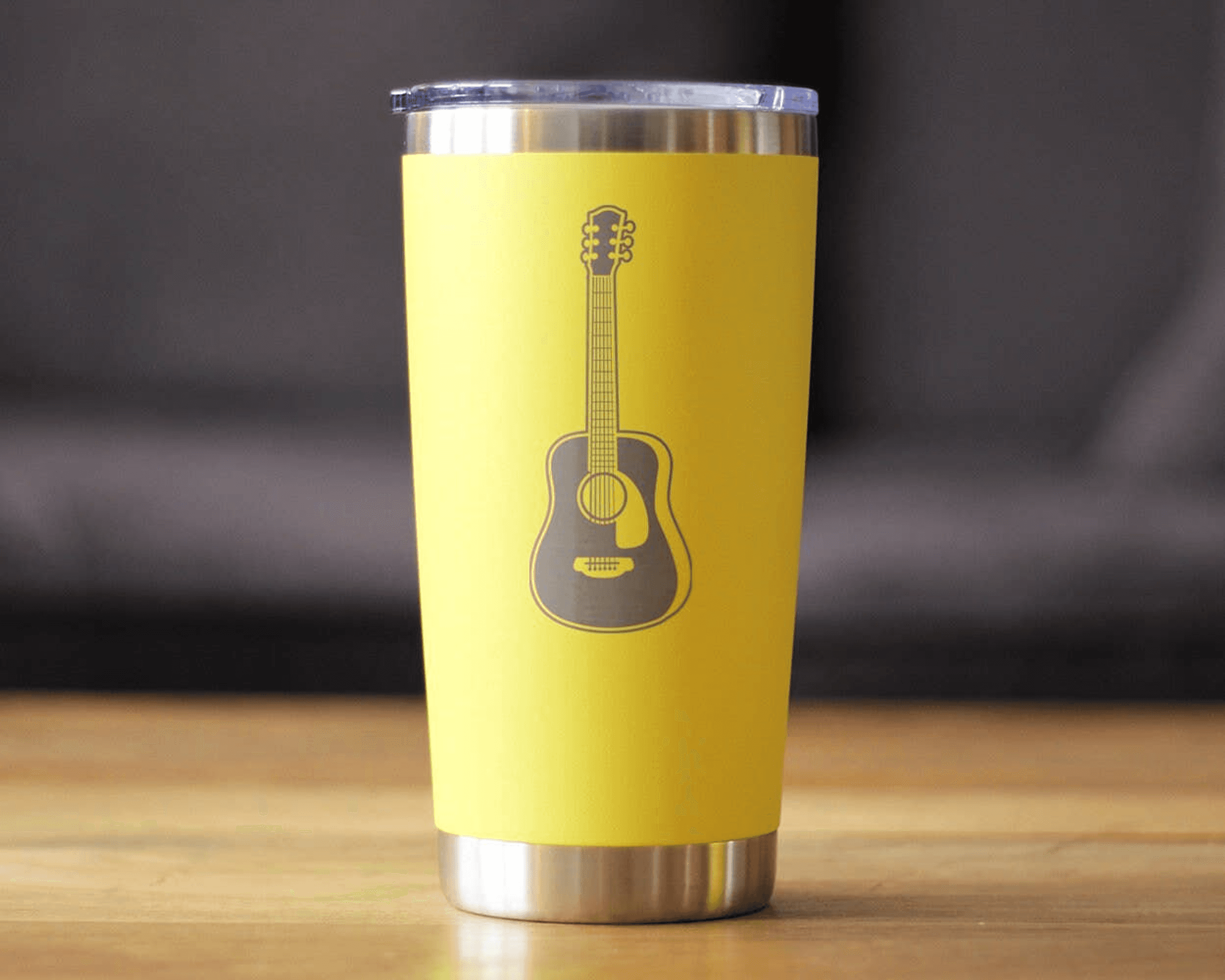 Acoustic Guitar Insulated Travel Tumbler - Musician Gifts Bevvee