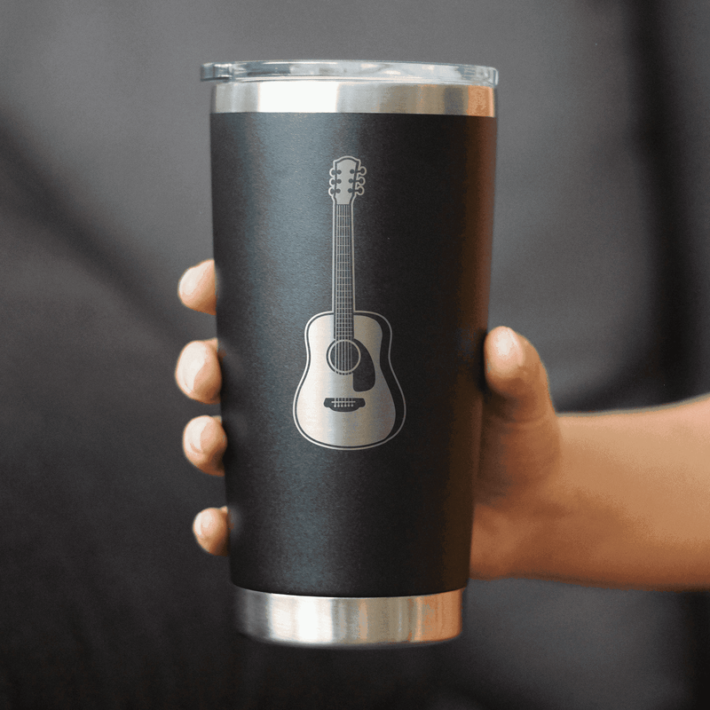Acoustic Guitar Insulated Travel Tumbler - Musician Gifts Bevvee