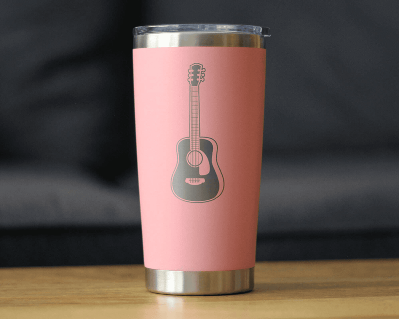 Acoustic Guitar Insulated Travel Tumbler - Musician Gifts Bevvee