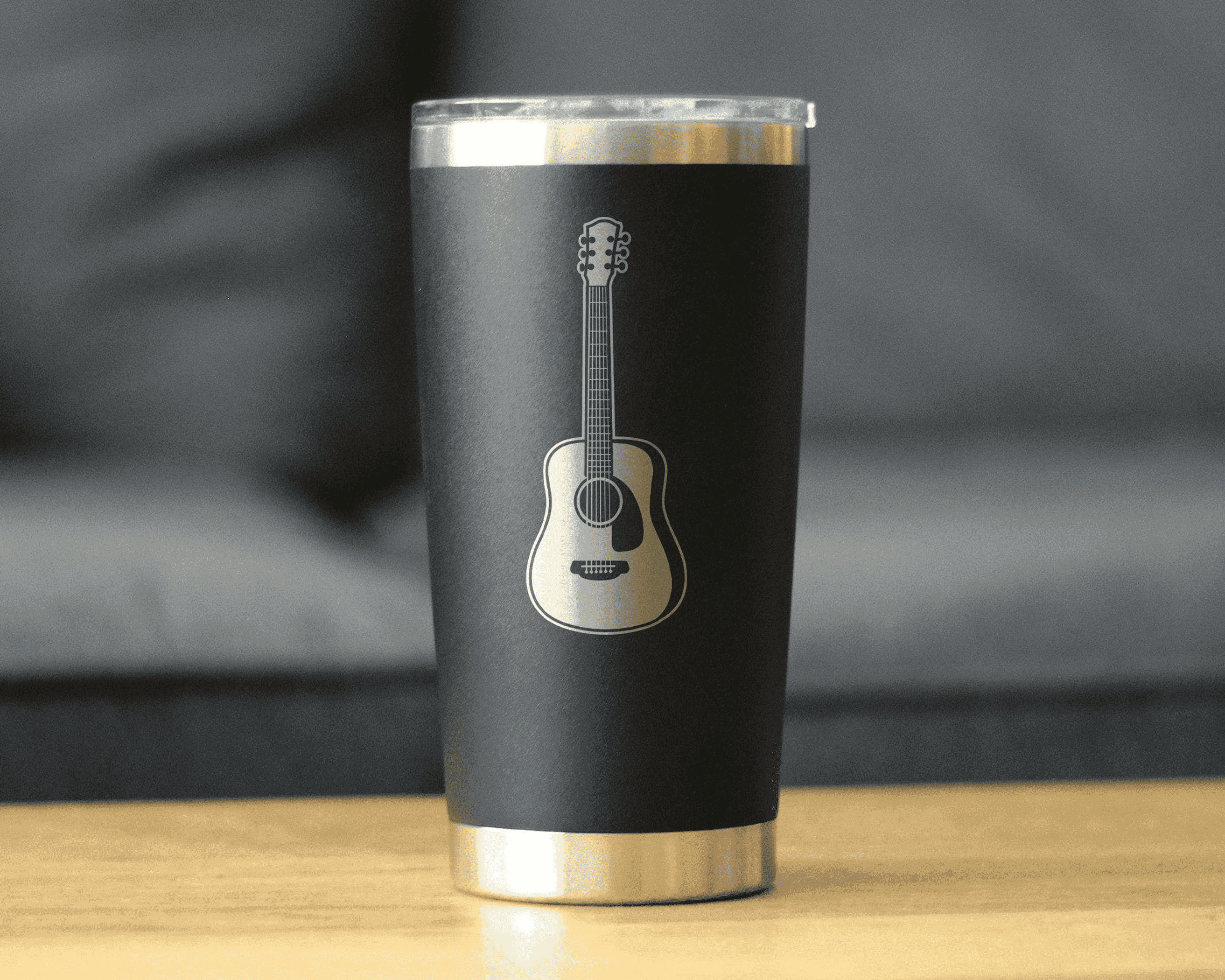 Acoustic Guitar Insulated Travel Tumbler - Musician Gifts Bevvee