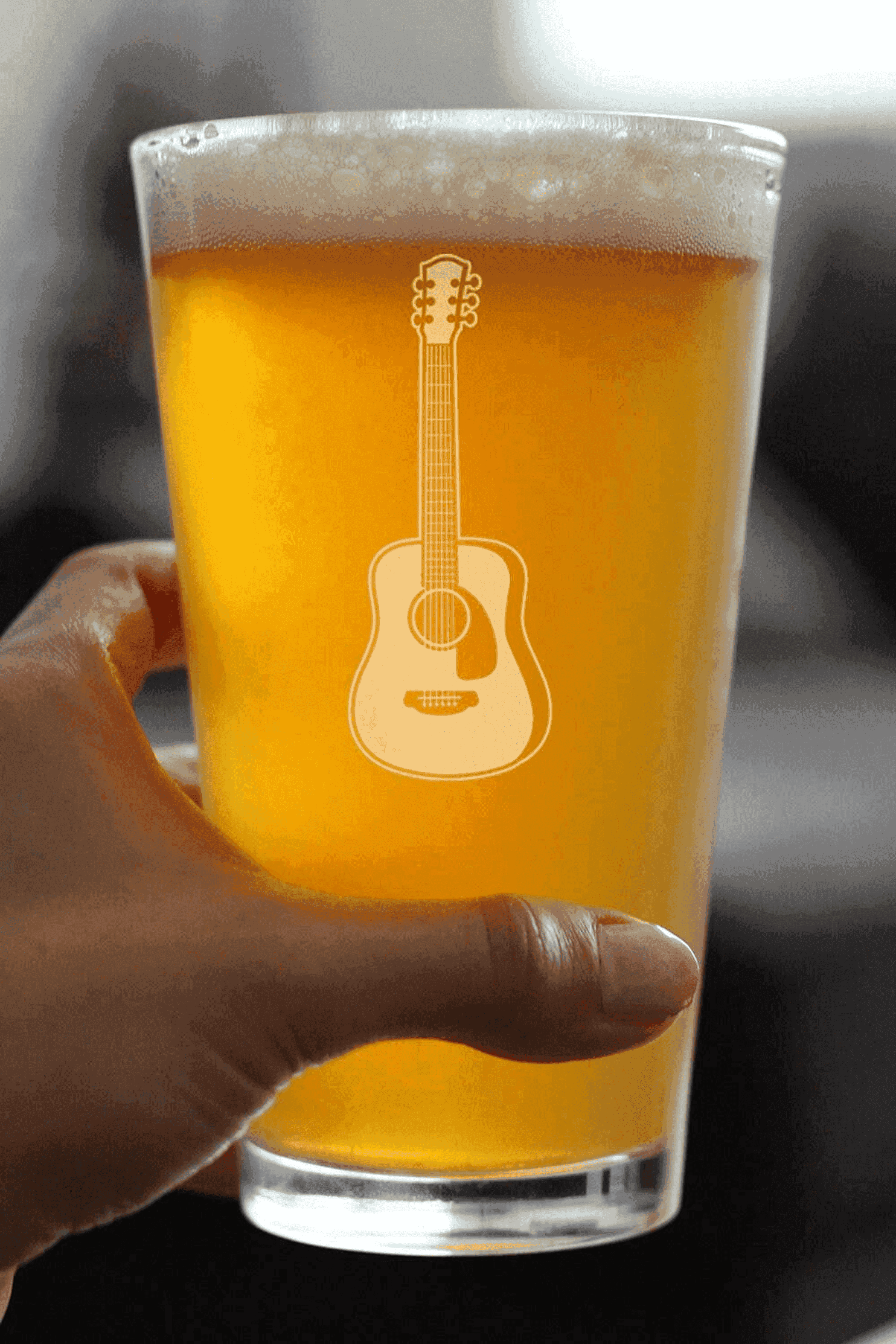 Acoustic Guitar Pint Glass for Beer - Musician Gifts Bevvee