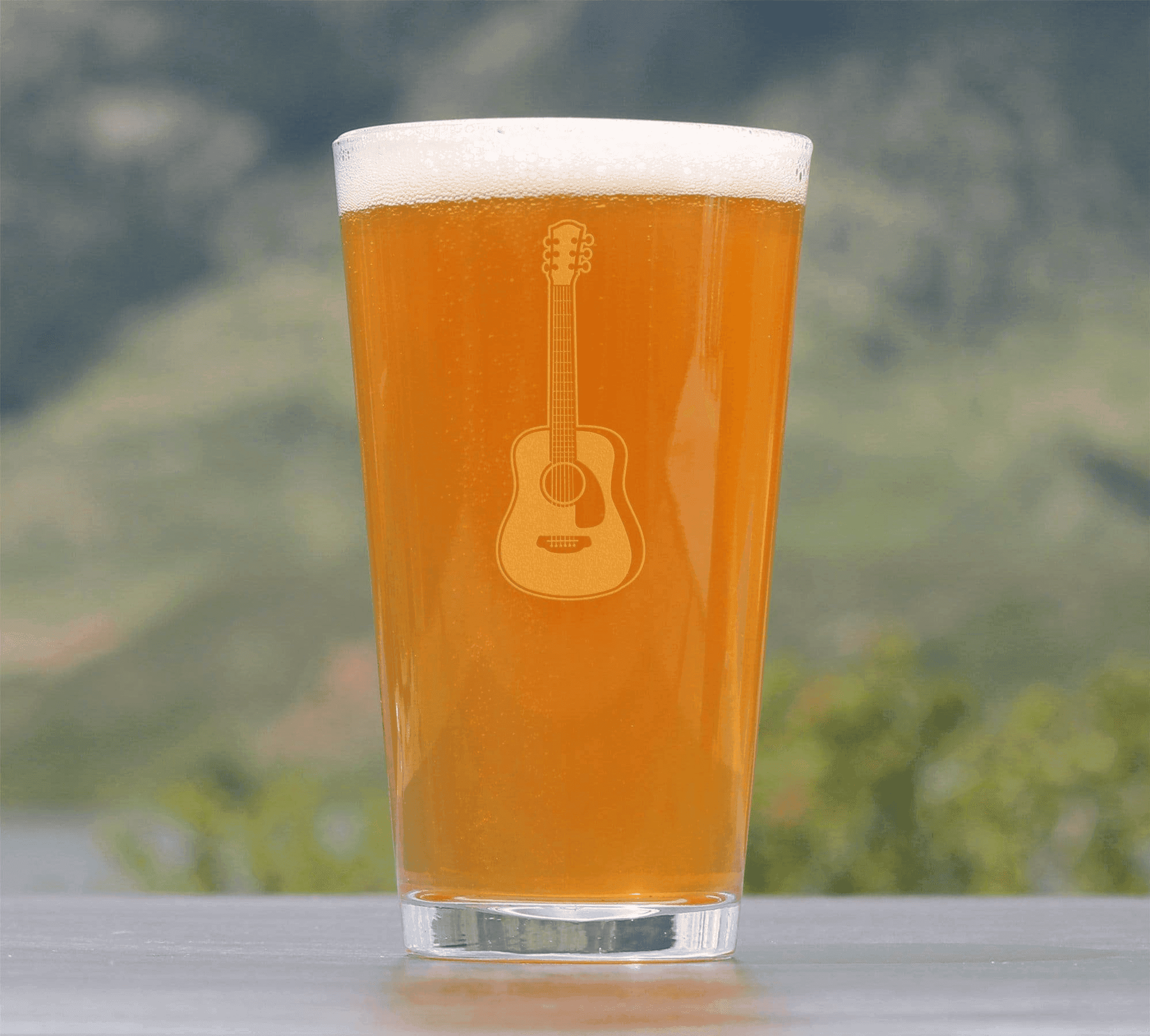 Acoustic Guitar Pint Glass for Beer - Musician Gifts Bevvee