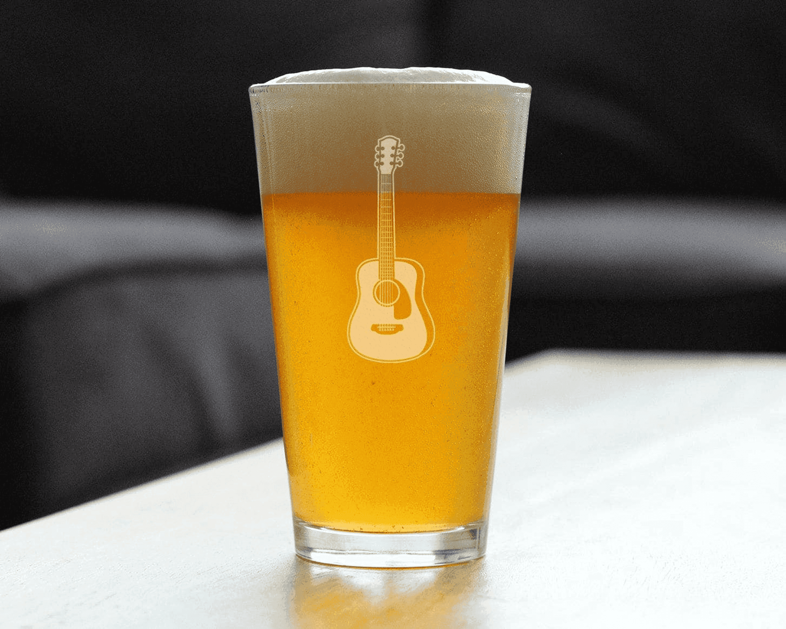 Acoustic Guitar Pint Glass for Beer - Musician Gifts Bevvee