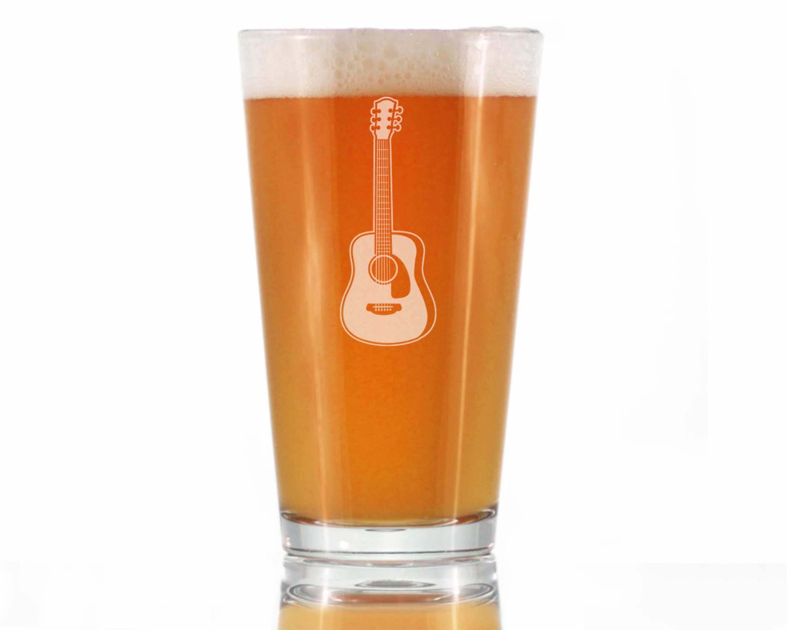 Acoustic Guitar Pint Glass for Beer - Musician Gifts Bevvee