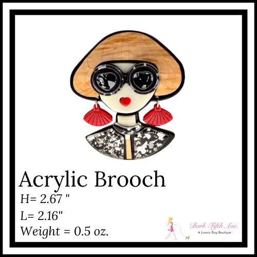 Acrylic Brooch So Vogue Dress Bark Fifth Avenue