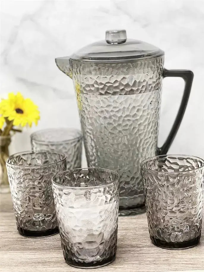 Acrylic set of 5 drinking wares Hammer set - 1pc 2.75 QT pitcher + 4pcs 16 oz DOF Tumblers LeadingWare Group, Inc.