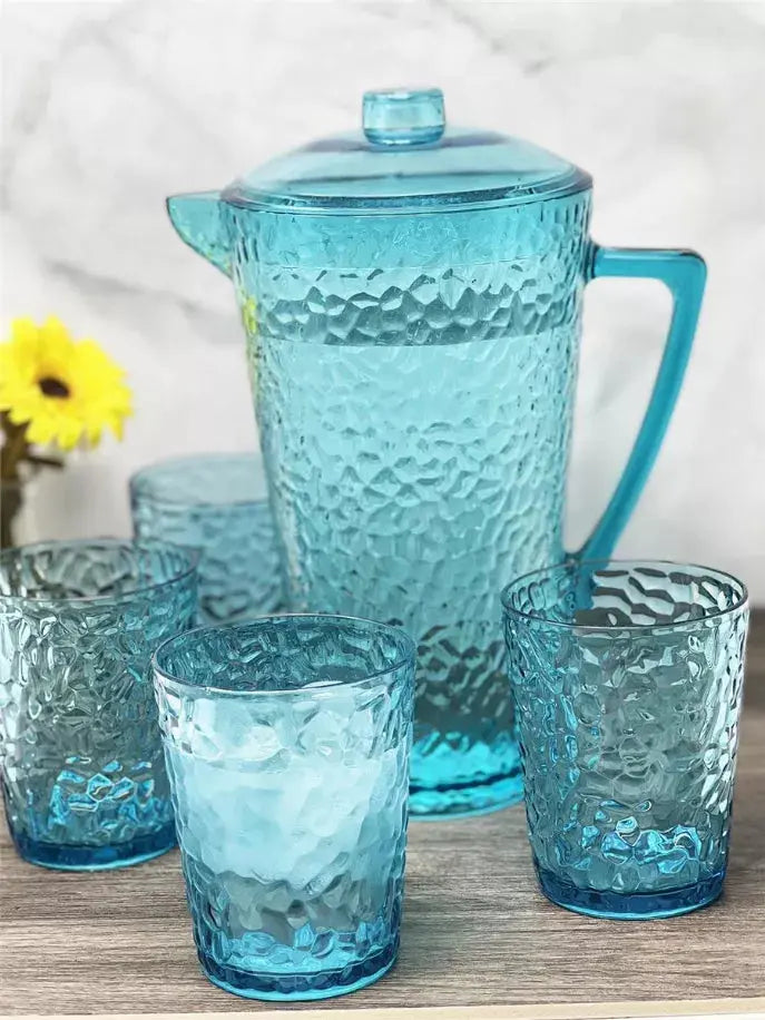 Acrylic set of 5 drinking wares Hammer set - 1pc 2.75 QT pitcher + 4pcs 16 oz DOF Tumblers LeadingWare Group, Inc.