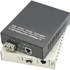 AddOn 10/100/1000Base-TX(RJ-45) to 2 Open SFP Port POE+ Media Converter AddOn