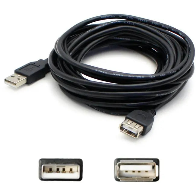AddOn 10ft USB 2.0 (A) Male to Female Black Extension Cable AddOn