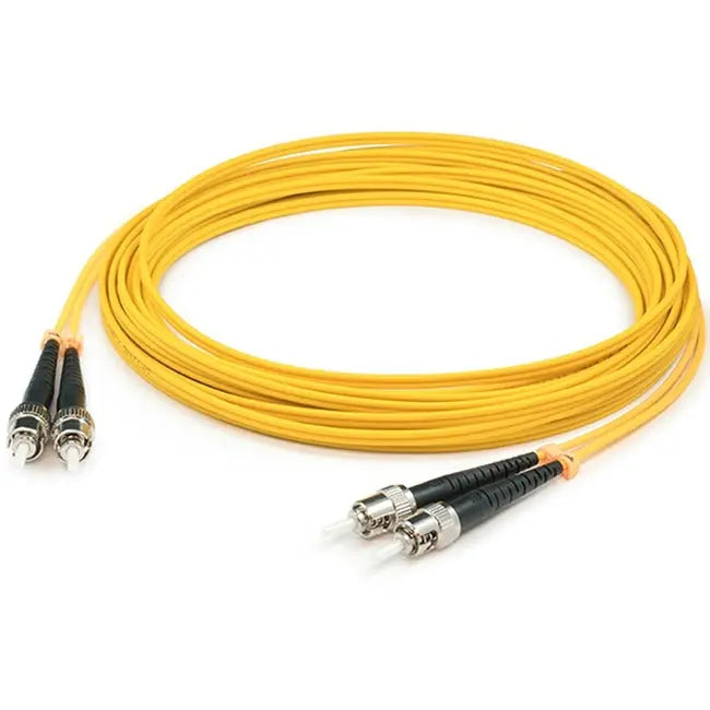 AddOn 15m ST (Male) to ST (Male) Yellow OS1 Duplex Fiber OFNR (Riser-Rated) Patch Cable AddOn