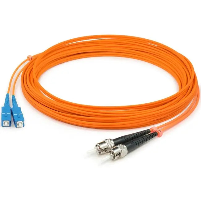 AddOn 1m SC (Male) to ST (Male) Orange OM1 Duplex Fiber OFNR (Riser-Rated) Patch Cable AddOn