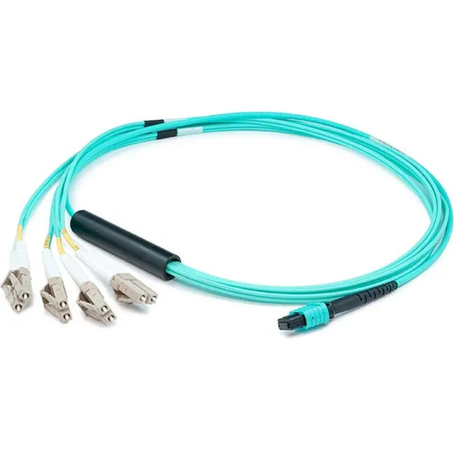 AddOn 20m MPO (Female) to 8xLC (Male) 8-strand Aqua OM4 Fiber Fanout Cable AddOn