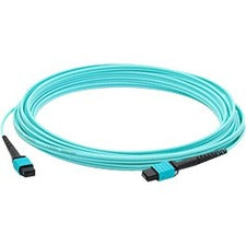 AddOn 40m MPO (Female) to MPO (Female) 12-strand Aqua OM4 Crossover Fiber OFNR (Riser-Rated) Patch Cable AddOn