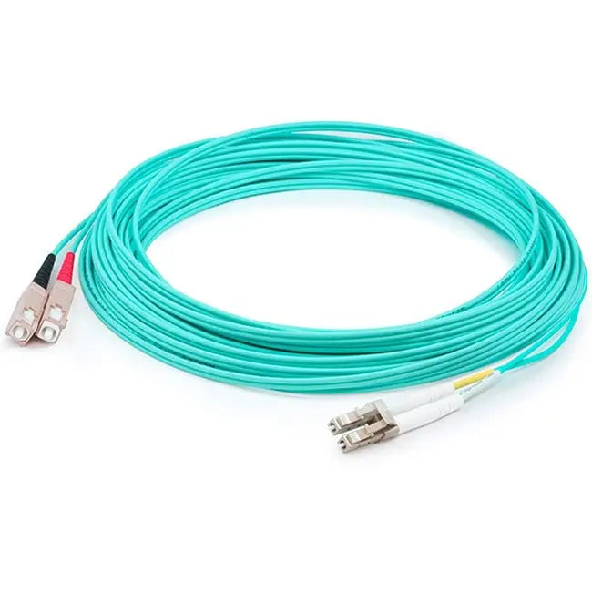 AddOn 4m LC (Male) to SC (Male) Aqua OM3 Duplex Fiber OFNR (Riser-Rated) Patch Cable AddOn