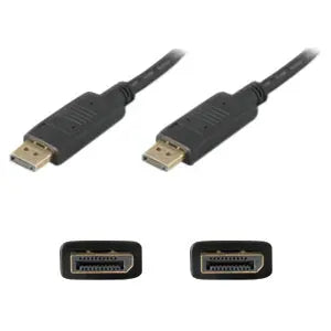 AddOn 5-Pack of 1ft DisplayPort Male to Male Black Cables AddOn