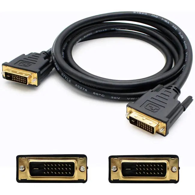 AddOn 5-Pack of 6ft HP DC198A Compatible DVI-D Male to Male Black Cables AddOn