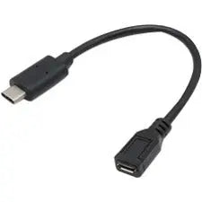 AddOn 5-Pack of 7in USB 3.1 (C) Male to Micro-USB 2.0 (B) Female Black Adapter Cables AddOn