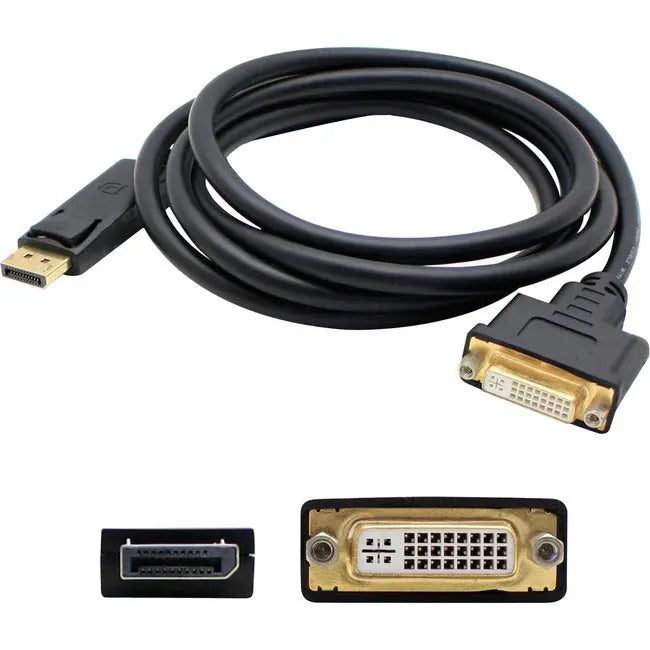 AddOn 5-Pack of 8in DisplayPort Male to DVI-I Female Black Active Adapter Cables AddOn