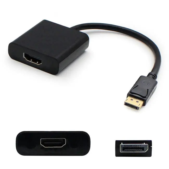 AddOn 5-Pack of 8in DisplayPort Male to HDMI Female Black Adapter Cables (Requires DP++) AddOn