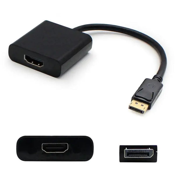 AddOn 5-Pack of 8in DisplayPort Male to HDMI Female Black Adapter Cables (Requires DP++) AddOn