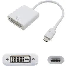 AddOn 5-Pack of 9in USB 3.1 (C) Male to DVI-I (29 pin) Female White Video Adapters AddOn
