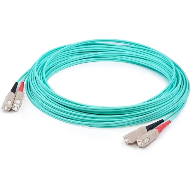 AddOn 5m SC (Male) to SC (Male) Aqua OM3 Duplex Fiber OFNR (Riser-Rated) Patch Cable AddOn