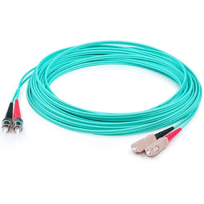AddOn 5m SC (Male) to ST (Male) Aqua OM4 Duplex Fiber OFNR (Riser-Rated) Patch Cable AddOn