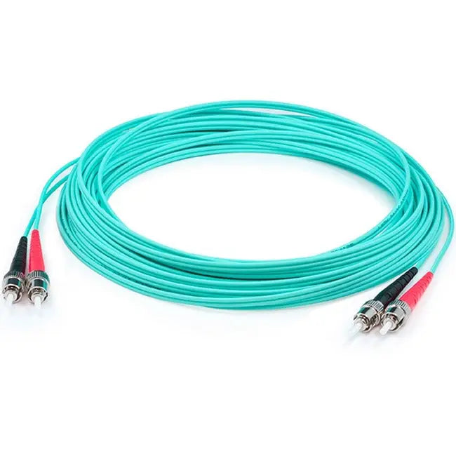 AddOn 5m ST (Male) to ST (Male) Aqua OM4 Duplex Fiber OFNR (Riser-Rated) Patch Cable AddOn
