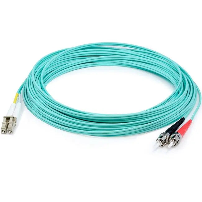 AddOn 6m LC (Male) to ST (Male) Aqua OM4 Duplex Fiber OFNR (Riser-Rated) Patch Cable AddOn