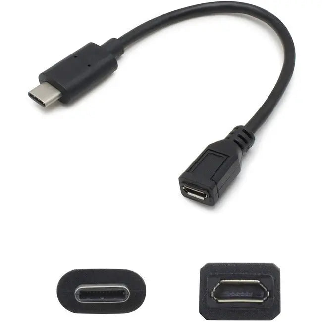 AddOn 7in USB 3.1 (C) Male to Micro-USB 2.0 (B) Female Black Adapter Cable AddOn