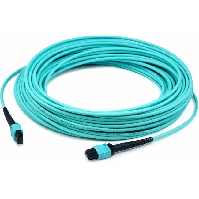 AddOn 7m MPO (Female) to MPO (Female) 12-strand Aqua OM4 Crossover Fiber OFNR (Riser-Rated) Patch Cable AddOn