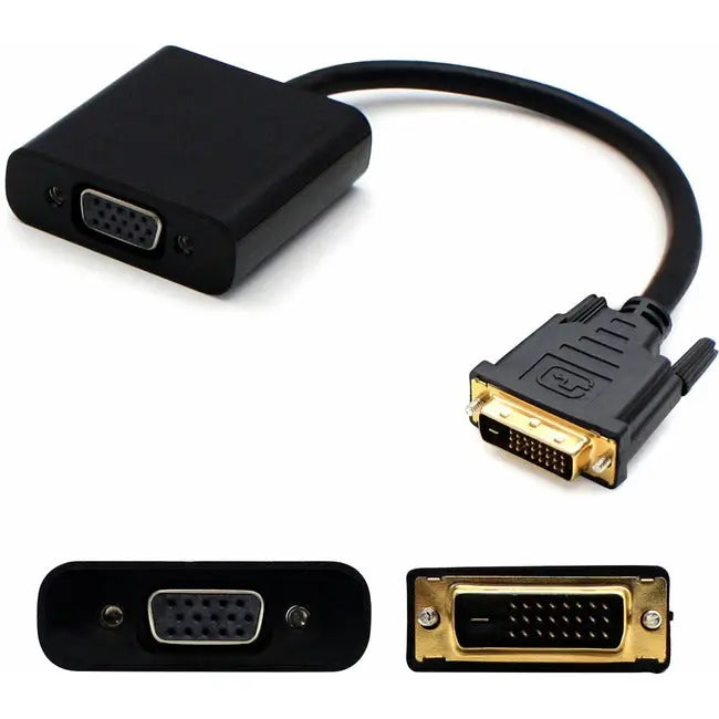 AddOn 8in DVI-D Male to VGA Female Black Active Adapter Cable AddOn
