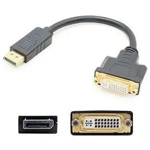 AddOn 8in Lenovo 45J7915 Compatible DisplayPort Male to DVI-I Female Black Adapter Cable (Requires DP++) AddOn