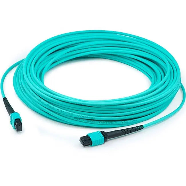 AddOn 8m MPO (Female) to MPO (Female) 12-strand Aqua OM4 Crossover Fiber OFNR (Riser-Rated) Patch Cable AddOn