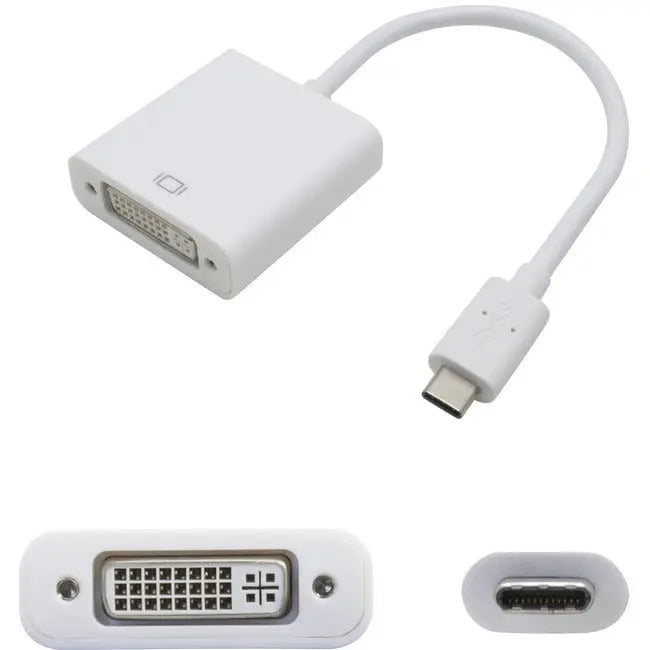 AddOn 9in USB 3.1 (C) Male to DVI-I (29 pin) Female White Video Adapter AddOn