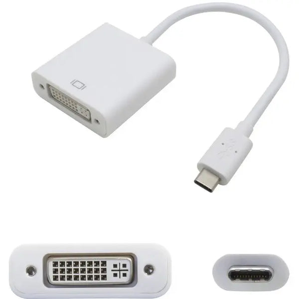 AddOn 9in USB 3.1 (C) Male to DVI-I (29 pin) Female White Video Adapter AddOn
