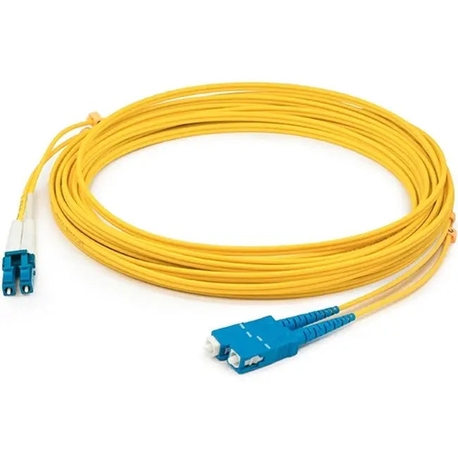 AddOn 9m LC (Male) to SC (Male) Yellow OS1 Duplex Fiber OFNR (Riser-Rated) Patch Cable AddOn