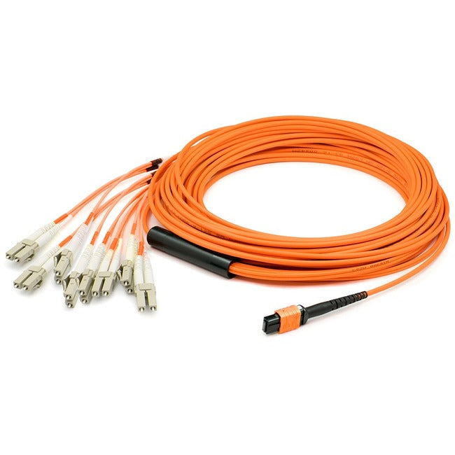 AddOn 9m MPO (Female) to 8xLC (Male) 8-strand Orange OM1 Fiber Fanout Cable AddOn